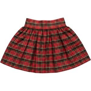 Frances Johnston Girls Red Plaid Silk Skirt Size 8 Holiday Tartan Pleated 687